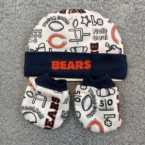 NFL Chicago Bears Baby Infant Cap and Mitten Set 3-6 Months New